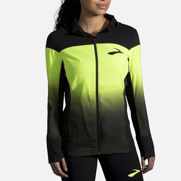 Brooks Elite Canopy Running Jackets - Women's - Yellow (79861-XHVR)